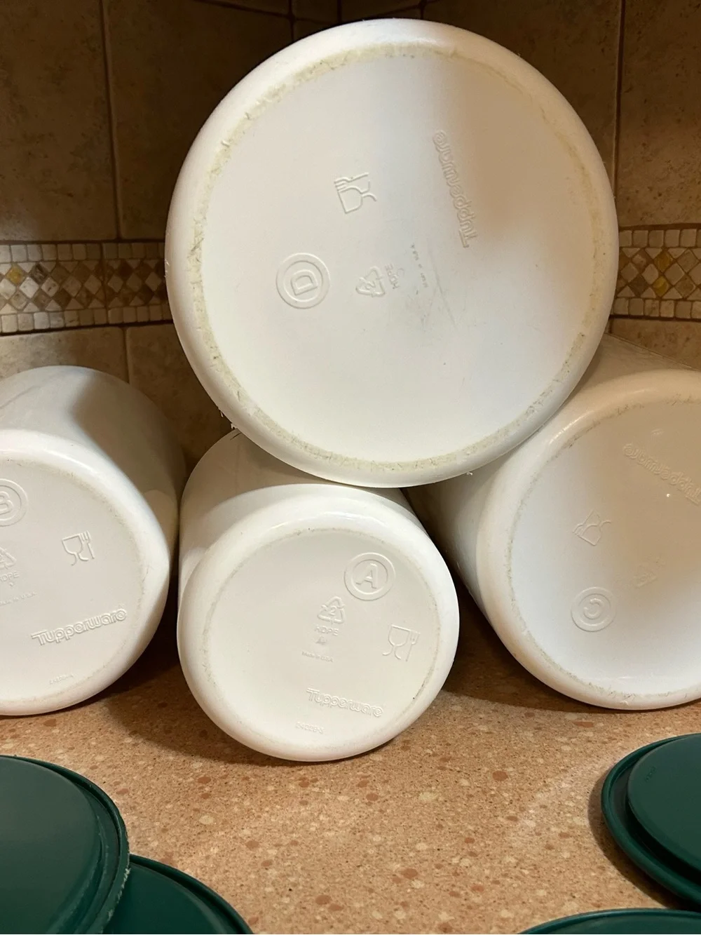 Tupperware White Canister Set